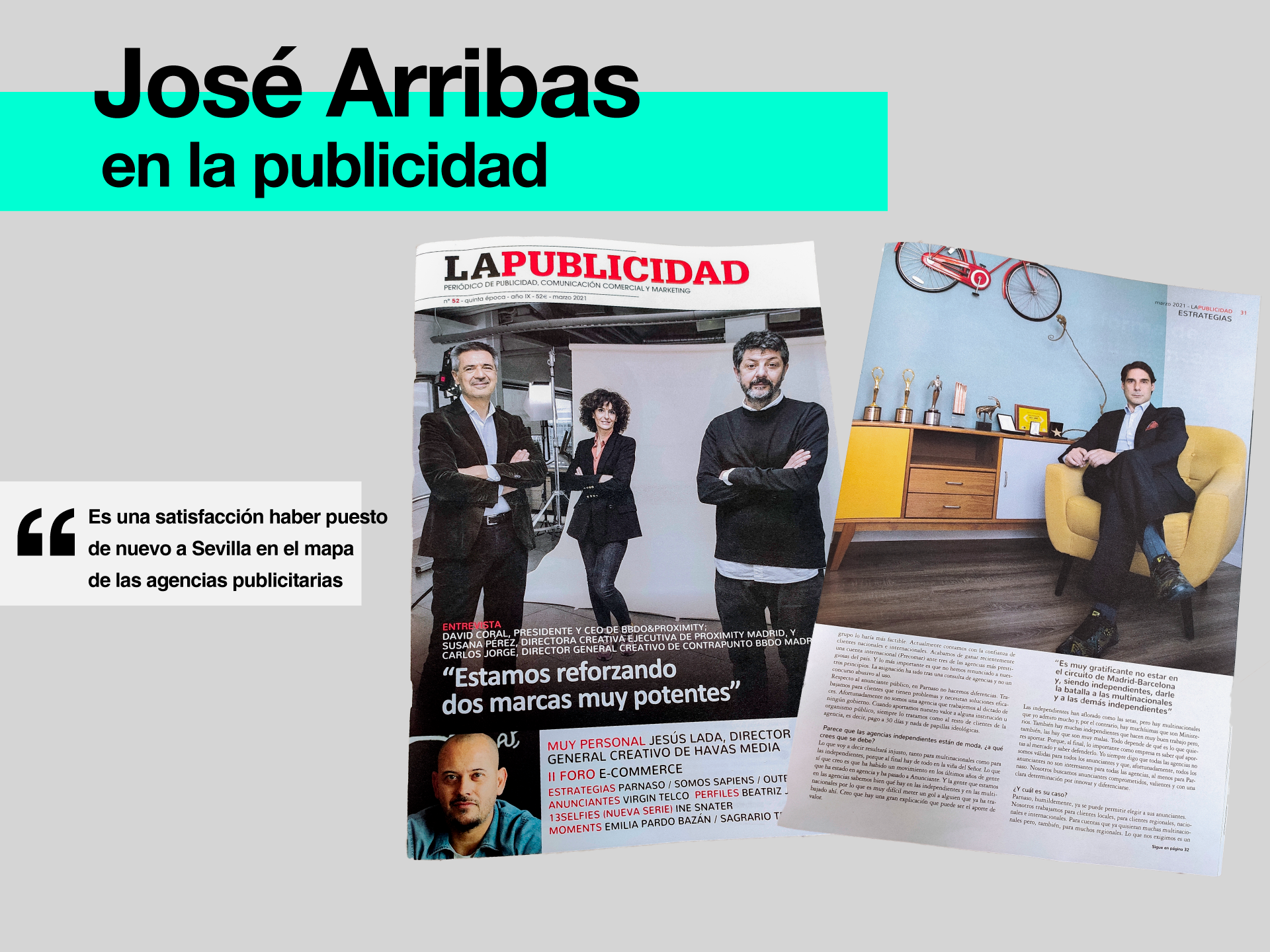 Entrevista a José Arribas León, en el medio La Publicidad - Parnaso