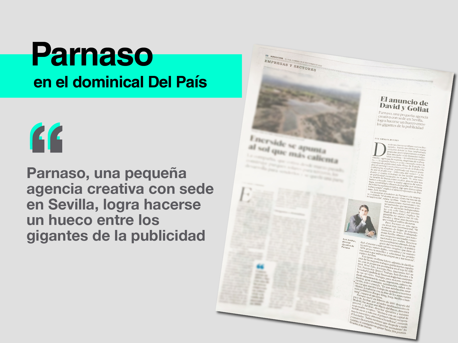 Parnaso en El País: El anuncio de David y Goliat - Parnaso